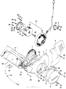 CL200 Left crankcase cover + alternator