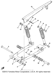 RS100B Rear arm - rear cushion - chain case