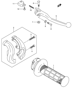 DR-Z400 Рукоятка газа и тормоза