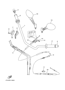 TDM850 Steering handle. cable