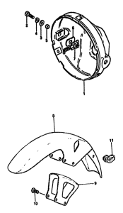 GS550 Headlamp housing-front fender
