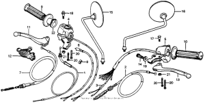 CB125S Handle lever + switch 76,78