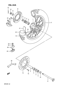 RM125 Rear wheel complete assy