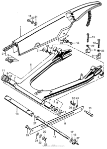 CB750 Swingarm + chain case