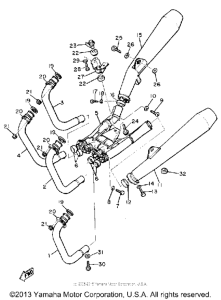 XJ750RH Выхлопная система