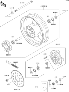 ZX400 Задняя ступица колеса