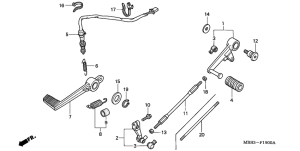 VTR1000F Brake pedal assy