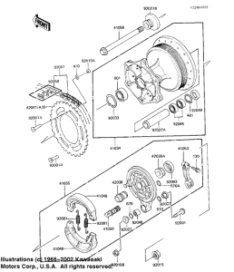 KX125 Rear hub / brake / chain