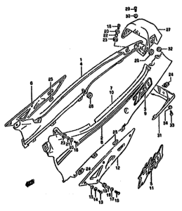 GSX750 Обтекатель задний