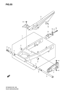 SFV650 (ABS) Rear swingingarm