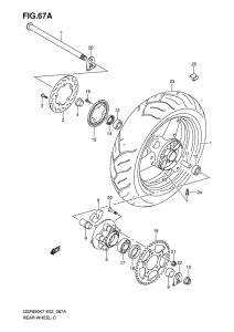GSF650 Rear wheel complete assy