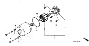 PAC16A Motor &amp bracket assy front wiper