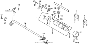 CJ360 Вилки и валы выбора передач