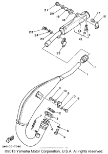 YZ125T Выхлопная система