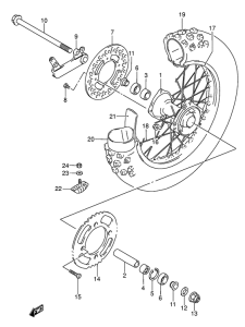 RM85 Rear wheel complete assy