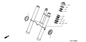 XR50R Вилка передней оси