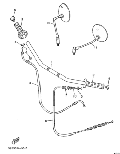 XV535 Steering handle. cable