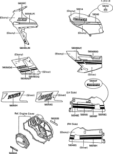 ZX1000 Decals(ebony / silver)(zx1000-b2)