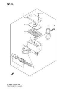 DL1000 Передний тормозной цилиндр