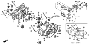CR125R Картер двигателя