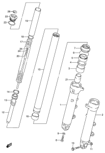 GSX600 Передняя вилка