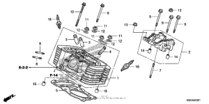 VT750CA Задняя головка цилиндров