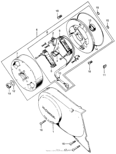 Z50A Left crankcase cover + alternator