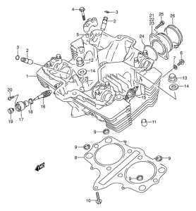 GS500 Головка цилиндров