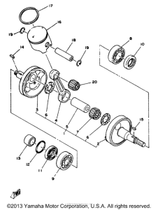 TZ125G Коленвал,поршни