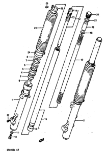 DR800 Вилка передней оси