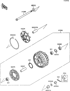 VN1500 Задняя ступица колеса