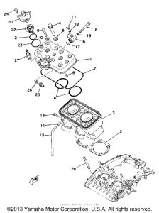 TZ250F Cylinder head - cylinder