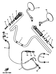 XV125 Рулевой рычаг и кабель