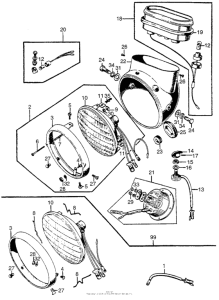CL77 Headlight + speedometer