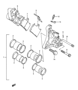 GSX-R1100 Передний суппорт тормозной