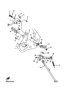 WR400F Support & repose pied