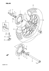 DR250 Rear wheel complete assy