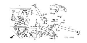 NSR125F Handle pipe / top bridge