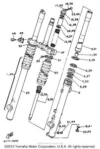 XT350A Передняя вилка