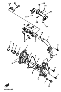 FZR1000 FZR1000E Водяная помпа