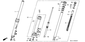 CB1000F Вилка передней оси