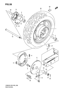 VZ800 Rear wheel complete assy