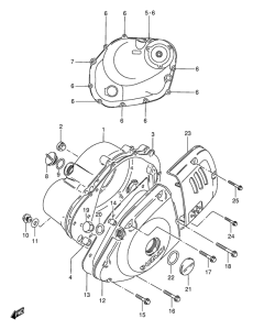GS125 Crankcase cover ass`y  (v