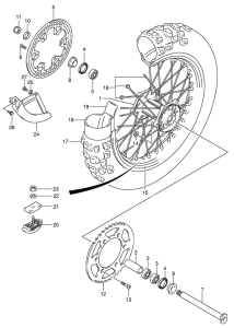 RM125 Rear wheel complete assy