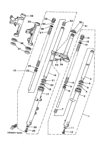 RZ50 Front fork assy(ur silv