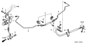 NSS250 Шланги и трубки заднего тормоза