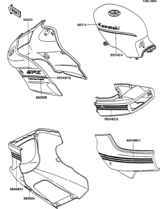 EX500 Decals(ex500-a3)(red / white)