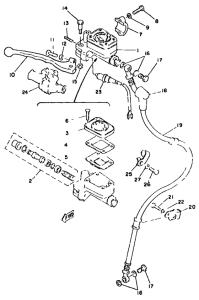 XS400 Master cylinder. brake hose