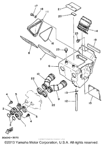 XT350UC (CA ED.) Воздушный фильтр