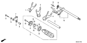 VT750CA Вилка переключения передач